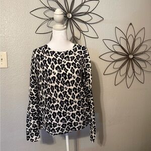 Liz Claiborne Black and White Animal Print Blouse